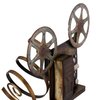 Vintiquewise Decorative Bronze Metal Vintage Single Bottle Film Projector Wine Holder for Tabletop or Countertop QI004536